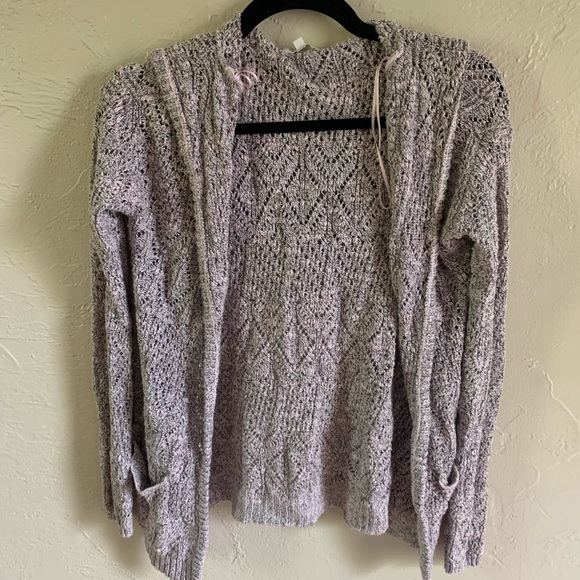 Knitted cardigan with hood - Picture 1 of 5